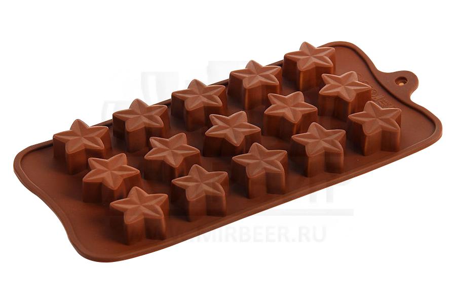 картинка Форма силиконовая для шоколада "Звезды" от магазина Мангалтоп